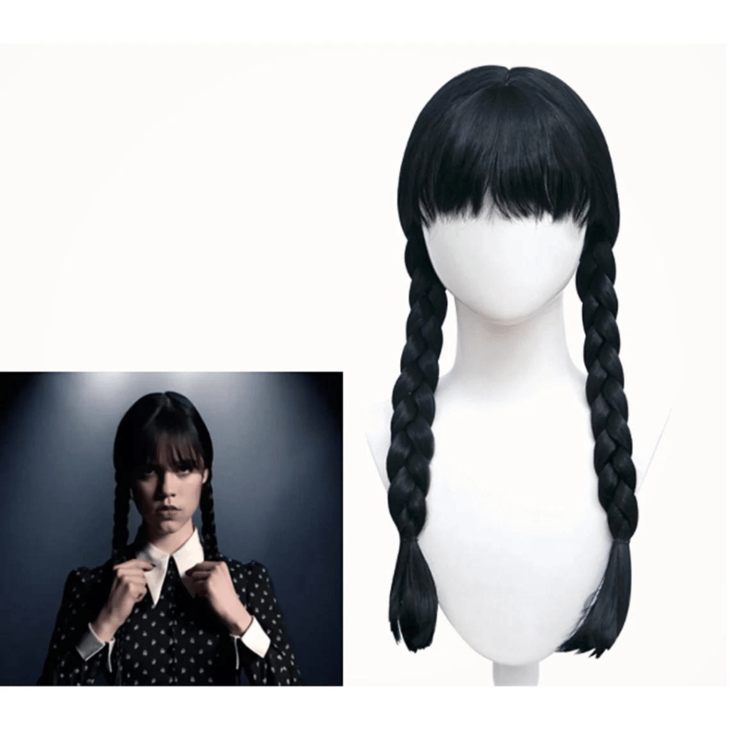 Wednesday Adams Black Wig w/ Fringes - 1PC - Party and Festive Needs | Buy online on ZillyBuy