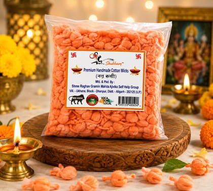 Orange Premium Handmade Cotton Wicks (Batti) Orange Premium Handmade Cotton Wicks (Batti)