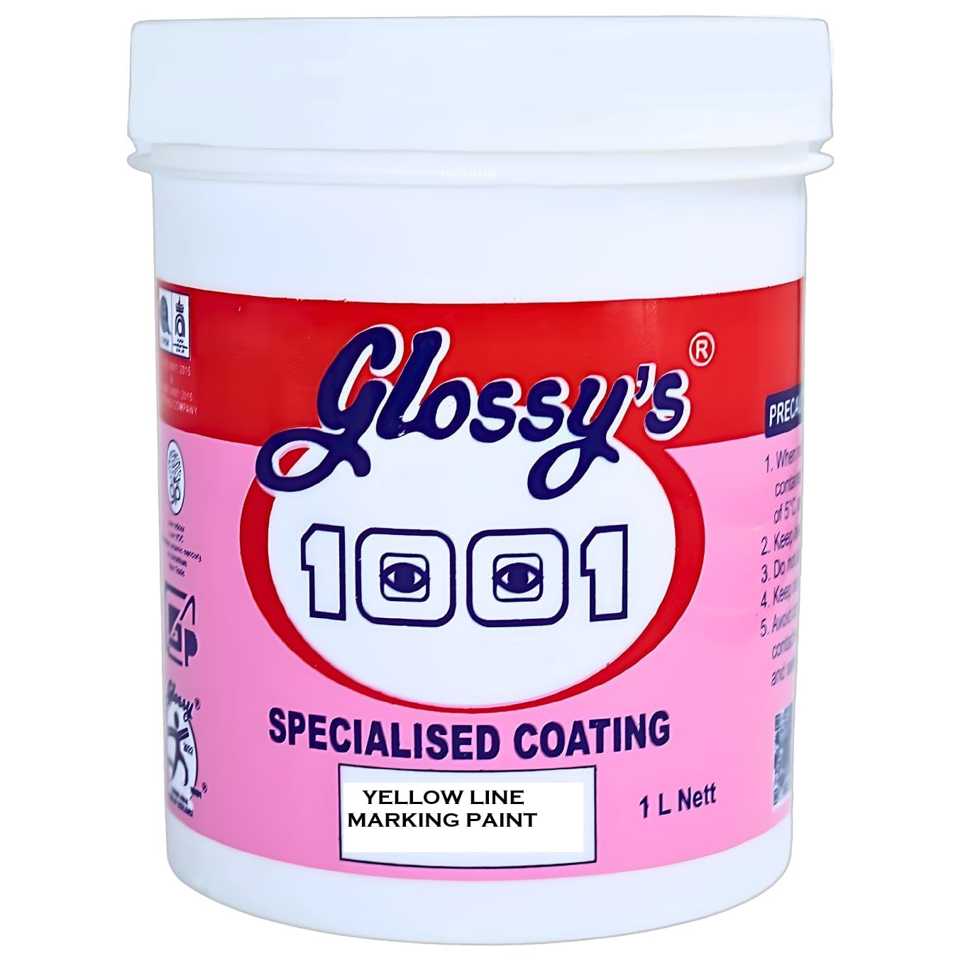 1001 Yellow Line Marking Paint for Sports Court used to make boundary lines of any sports court Basketball court, Volleyball court, Tennis Court, Netball court, Pickleball court, Padle Court, Badminton Court. - 1 KG