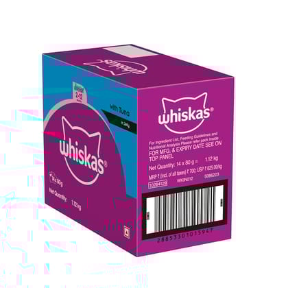 Whiskas Tuna in Jelly Kitten (2-12 Months) Wet Cat Food (80gx14)