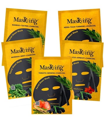 Masking Diva Multi Scent Face Sheet Mask Masks 125 ml Pack of 5