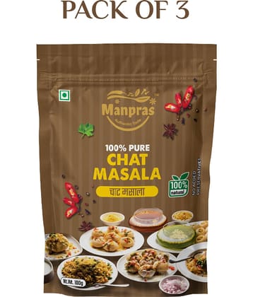 MANPRAS Chat Masala 100Gm [ Pack of 3 ] Masala 100 gm