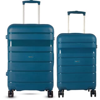 Timus Sunlite Hard Luggage 58cm 68cm Hard Luggage Trolley Bags Combo Set 2 Travel - Teal Blue