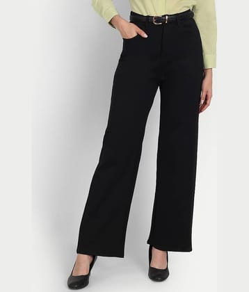 Broadstar Pack of 1 Polyester Straight Women's Formal Pants ( Black )