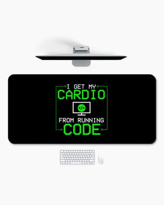 I Get my cardio from running code Desk Mat-XL - 42 X 90 CM