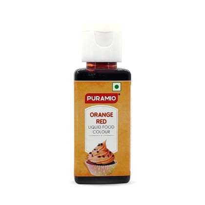 Puramio Liquid Food Colour - Orange Red, 50 ml