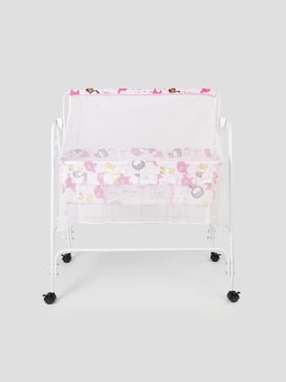 Popees Super comfortable Baby Cradle with Mosquito Net protection-Pink