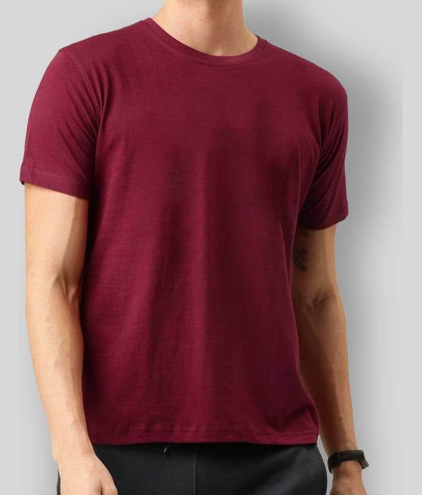 SKYRISE Pack of 1 Cotton Slim Fit Men's T-Shirt ( Maroon )