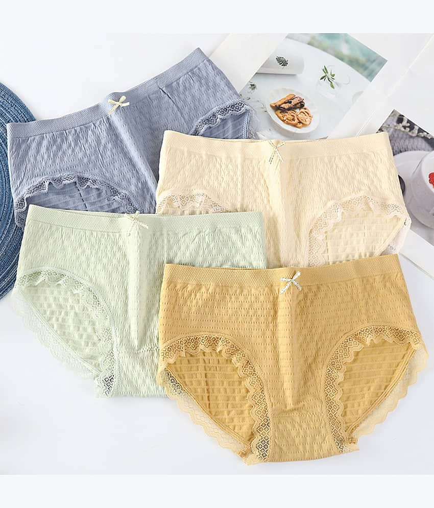 Flenzy Pack of 4 Nylon Hipster For Women ( Multicolor1 )