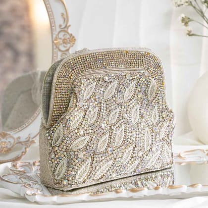 Large Silver Holographic Ethnic Bag