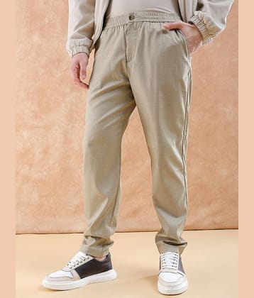 The Indian Garage Co. Tapered Flat Men's Chinos - Khaki ( Pack of 1 )
