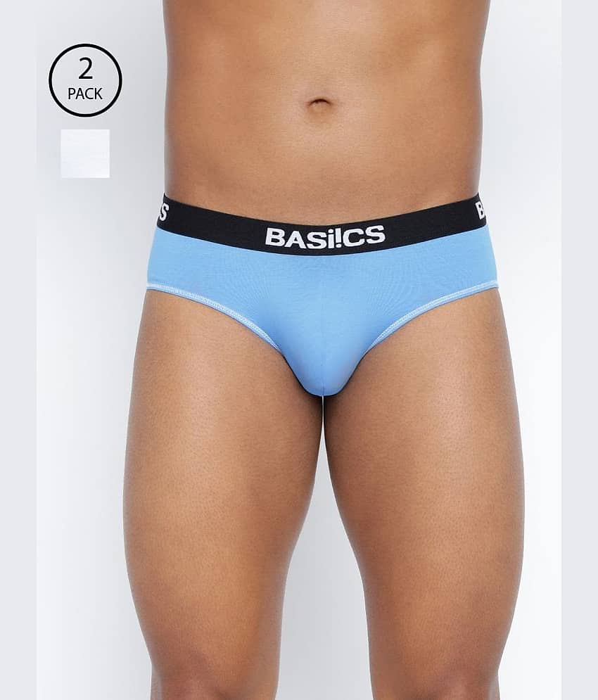 BASIICS By La Intimo Pack of 2 Cotton Blend Briefs For Men's ( Multicolor1 )