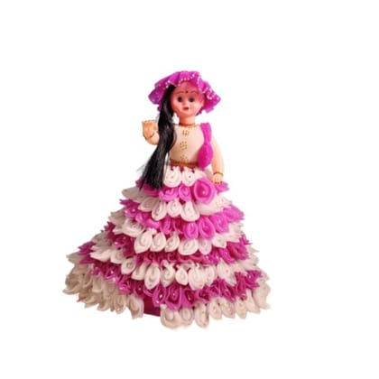 Handmade Woolen Tri-Colour Dressed Doll for Home Decoration and Gifting
