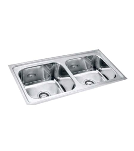 Stainless Steel Kitchen Double Bowl Sink 45X20 with Bowl Size 20X16 (Gloss Finished)