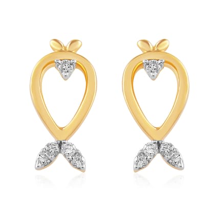 Senco Gold Cute Nimo Fish Diamond Studs (1.7 gram / 0.07 Ct / HI-SI / 18K Yellow Gold)