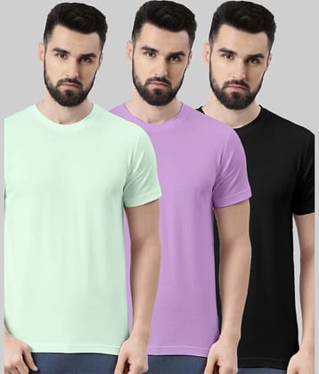 Veirdo Pack of 3 100% Cotton Regular Fit Men's T-Shirt ( Green )