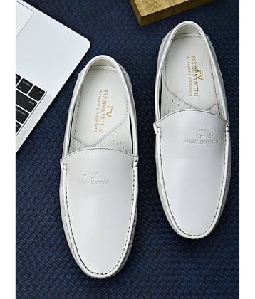 Fashion Victim White Loafers