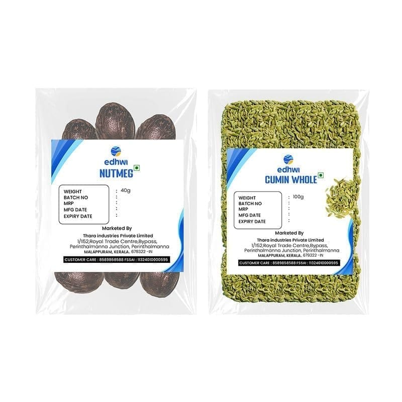 EDHWI Nutmeg 40g & Cumin 100g Combo | Premium Spices for Cooking, Baking & Flavoring