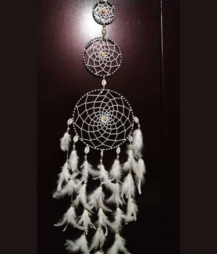 new lucky Feather White Dream Catcher - Pack of 1 ( X cms )