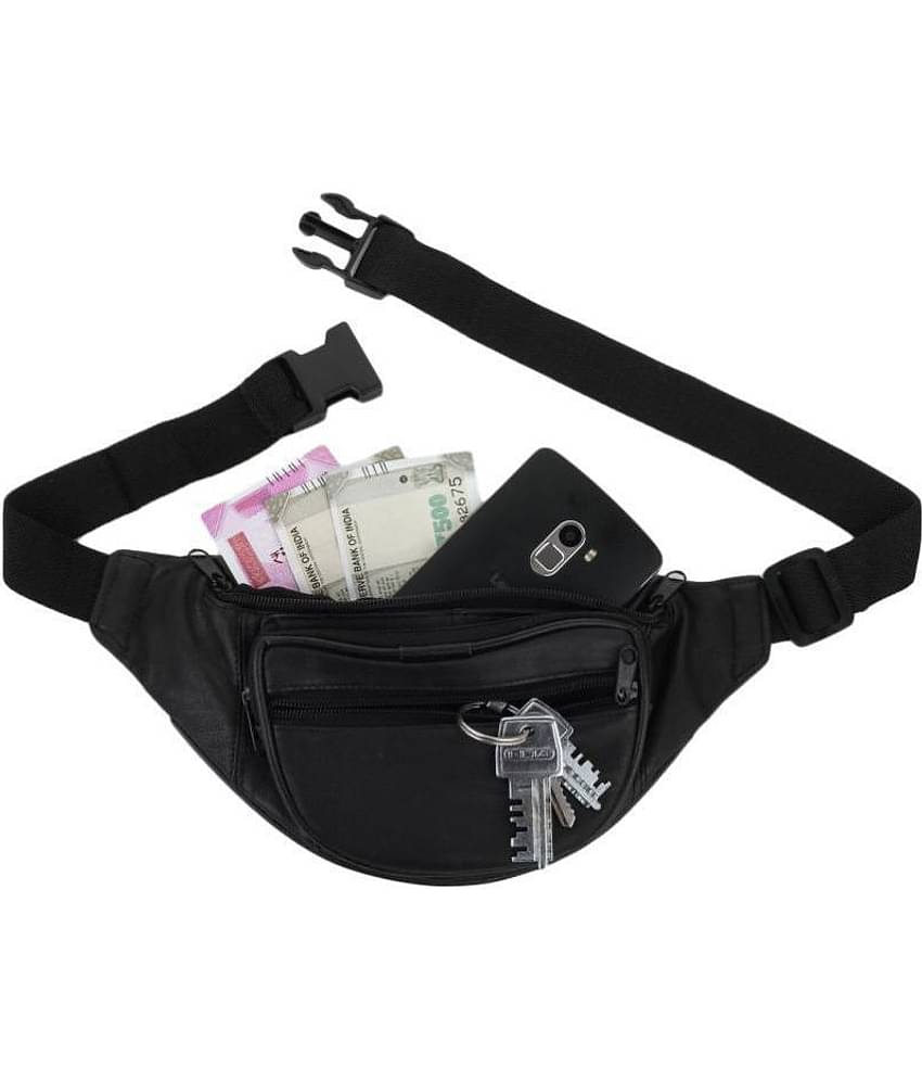 Style 98 Genuine Leather Black Waist Pouch