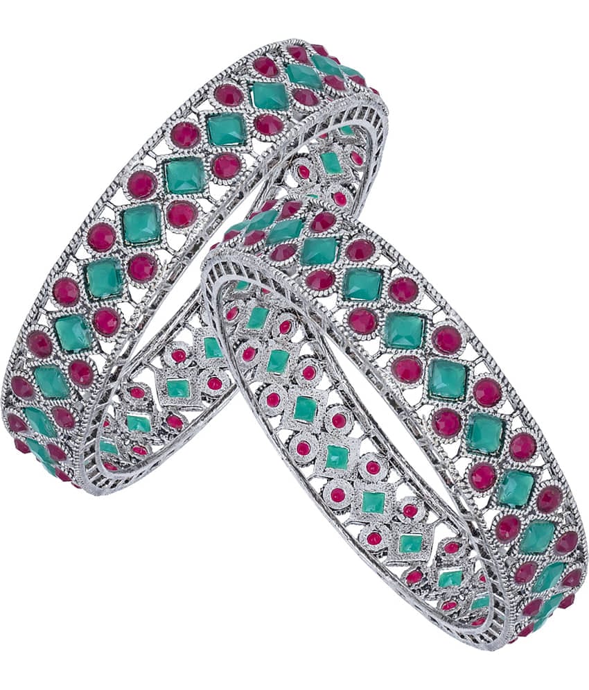 Sukkhi Modern Rhodium (Set of 2) Bangle For Women