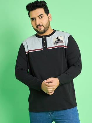 Men Plus Size Rhett Colorblock Henley Tshirt - 2XL