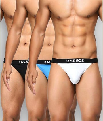 BASIICS By La Intimo Pack of 3 Cotton Thongs For Men's ( Multicolor )