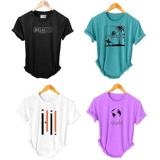 (Pack Of 4) Fashlook Printed T-Shirts for Men - Stylish & Comfortable Casual Wear (Multicolor)
