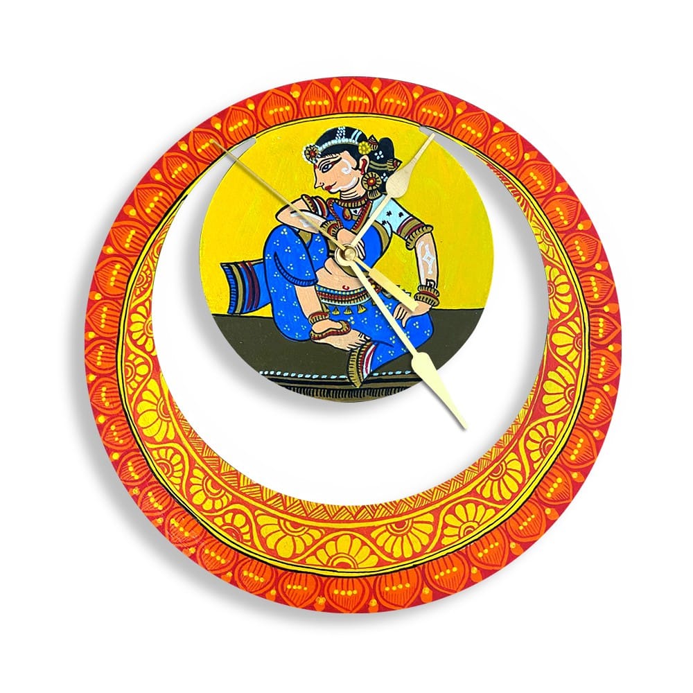 Pattachitra Art on Moon Clock DIY Kit by Penkraft