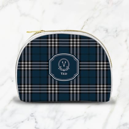 Tartan Pouch-Navy / Small