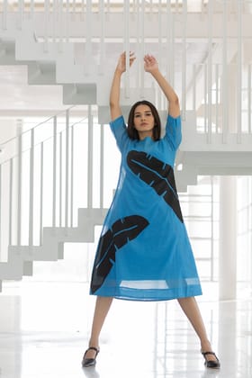 Azure Black Applique Dress-S