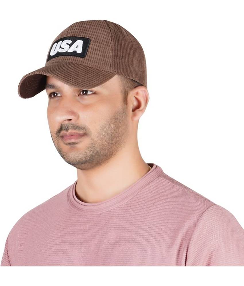 valdez Brown Cotton Blend Men's Cap ( Pack of 1 )