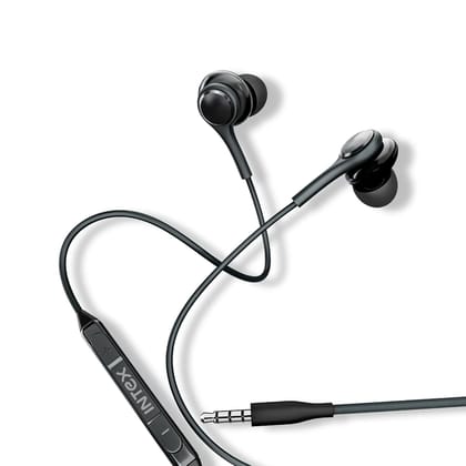 Intex Echo Wired in Ear Earphone with 3.5mm Audio Jack, Built-in Microphone, Deep Bass Sound, Multifunction Button, Comfortable Fit Earbuds for Mobile, Laptop & Tablet