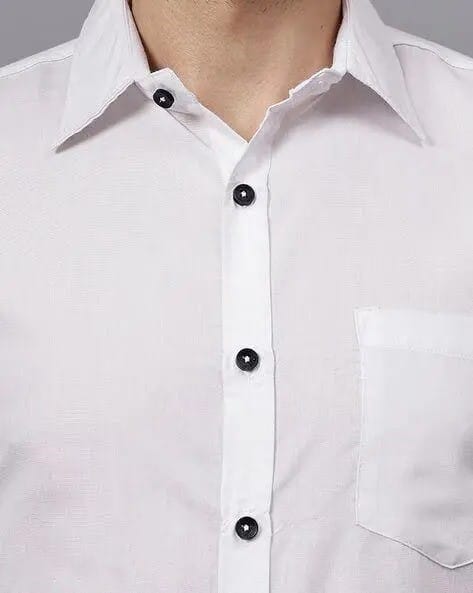 Men's Stylish White Shirt for Casual Occasions | Men's casual white shirt | White button-down shirt | Slim fit white shirt | Classic white shirt |