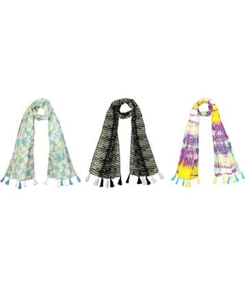 stolevilla Multi Poly Cotton Yarn Stoles ( Pack of 3 )