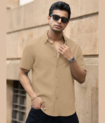 color bucket Cotton Blend Regular Fit Popcorn Textured Half Sleeves Men's Casual Shirt - Grey ( Pack of 1 )