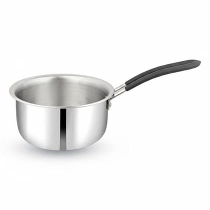 India Gold Triply Stainless Steel Sauce Pan | Induction & Gas Compatible Pan with Heat-Resistant Handle India Gold Triply Stainless Steel Sauce Pan | Induction & Gas Compatible Pan with Heat-Resistant Handle