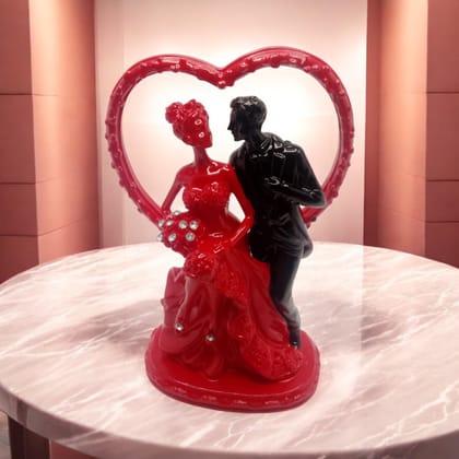 AMS Valentine Love Couple Statue | Romantic Gift for Girlfriend, Boyfriend, Wife, Husband | Anniversary, Wedding, Engagement & Proposal Gift | Handcrafted Elegant Heart Design