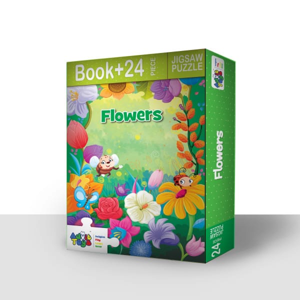 Advit Toys Flowers Jigsaw Puzzle - 24 Piece +16 Pages Educational Book