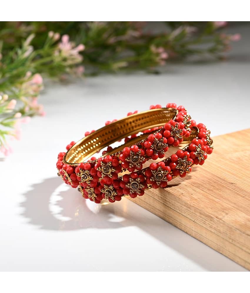 Somil Red Bangle Set ( Pack of 2 )