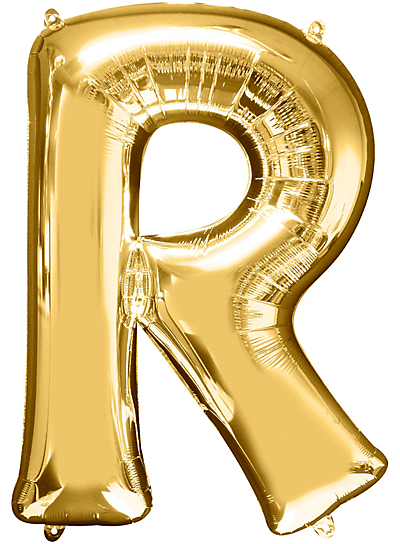 Alphabet R Golden Foil Balloon - Helium Or Air Filled - 40 inches  - 1PC - Party and Festive Needs | Buy online on ZillyBuy