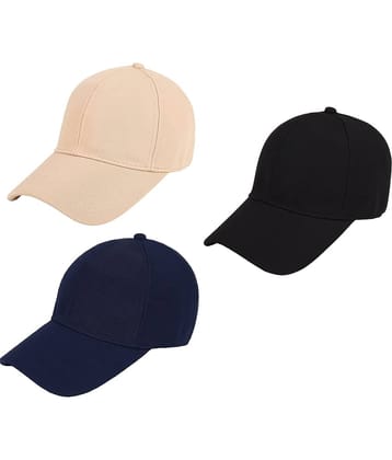 Zacharias - Multi Color Cotton Blend Men's Cap ( Pack of 3 )