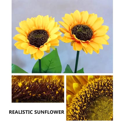 Outdoor Solar Sunflower Lights, Set of 2, Intelligent Light Control, Waterproof Garden Landscape Stake Lights