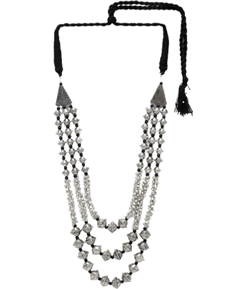 Sirimiri - Silver Oxidised Silver Necklace ( Pack of 1 )