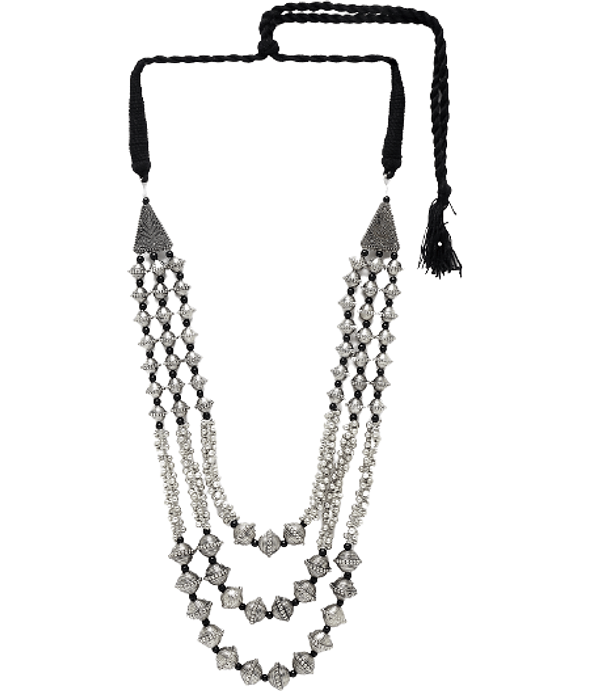 Sirimiri - Silver Oxidised Silver Necklace ( Pack of 1 )