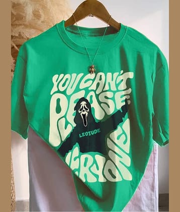 Leotude Men Cotton Blend Oversized Fit Printed T-Shirt ( Red )