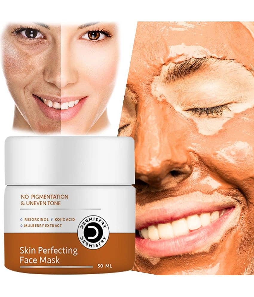 Dermistry Kojic Acid Mulberry Ext Face Pack Mask Instant Tan D De Pigmentation Blemishes Dark Spots Uneven Tone Dull Skin Removal Remover for Men Women Skin Whitening Lightening Brightening Glowing Instant Glow Beauty Fairness Goree Gori 50ml