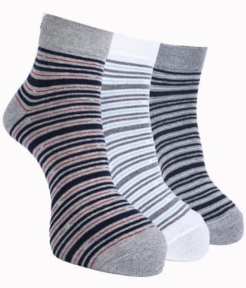 Force NXT Cotton Blend Mens Striped Multicolor Ankle Length Socks ( Pack of 3 ) - Multicolor
