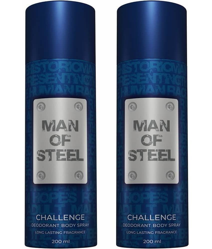 Denver Man Of Steel Challenge Deodorant Spray for Men 400 ml ( Pack of 2 )