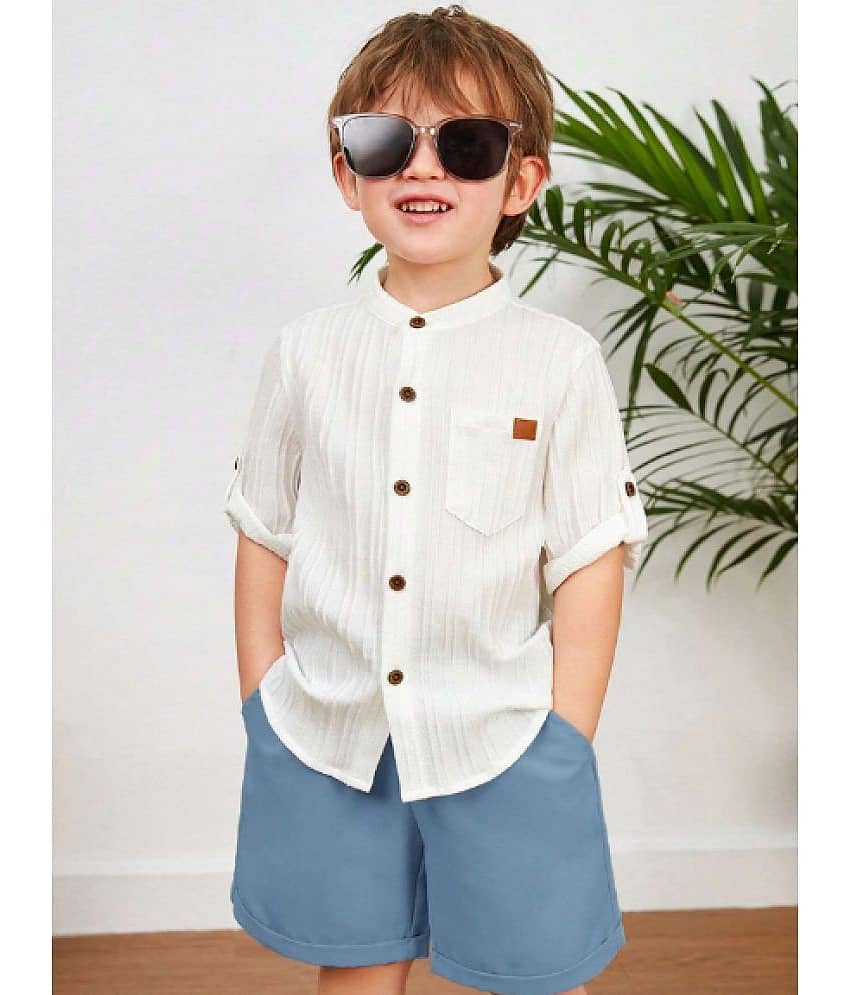 Ocvito Pack of 1 Boys Cotton Blend Shirt & Shorts Set ( Blue )